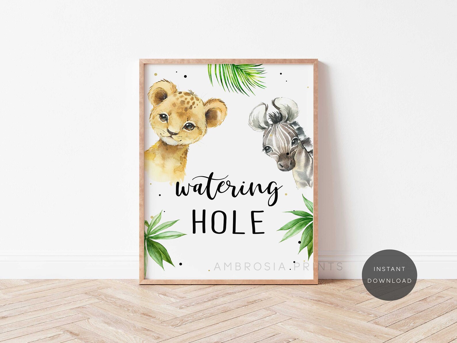 Watering Hole Sign Printable Safari Table Signs Watering | Etsy