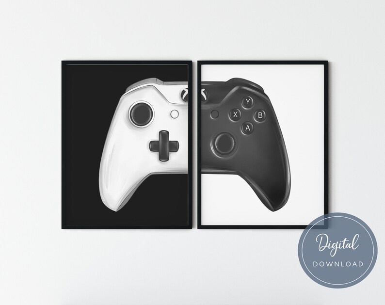 Gaming Room Decor Gaming Prints Set of 2 Video Game Prints Set Gamer Room Art Prints Gaming Wall Art Printable Gaming Wall Art Set