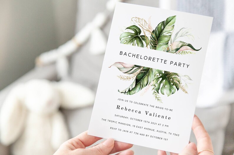 Beach Bachelorette Party T9 Summer Bachelorette Party Invitation Bachelorette Weekend Tropical Bachelorette Party Invitations Printable