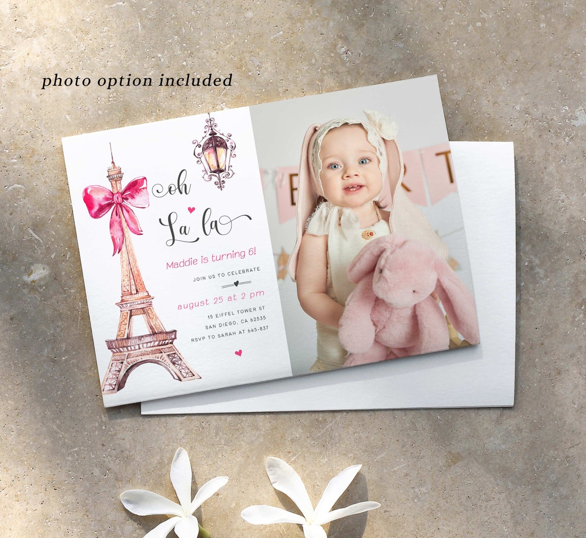 Editable Paris Birthday Invitation Template Paris Birthday | Etsy