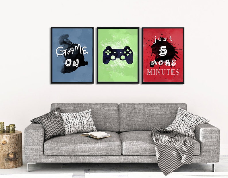 Video Game Wall Art Gaming Wall Art Set of 3 Gaming Prints Etsy