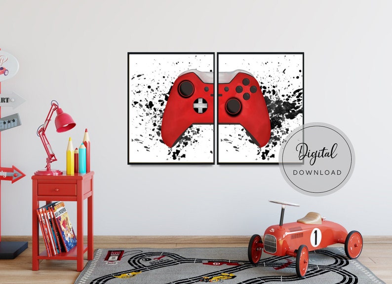 Gaming Wall Art Set of 2 Video Game Party Gaming Room Decor Video Game Print Video Game Wall Art Printable Gaming Wall Art Set