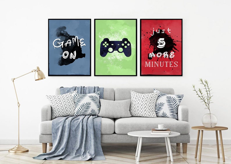 Video Game Wall Art Gaming Wall Art Set of 3 Gaming Prints Etsy