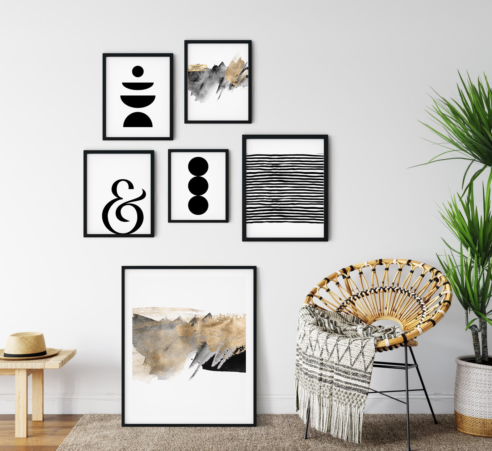 Gallery Wall Art Set of 6 Modern Minimalist Wall Art Set Etsy