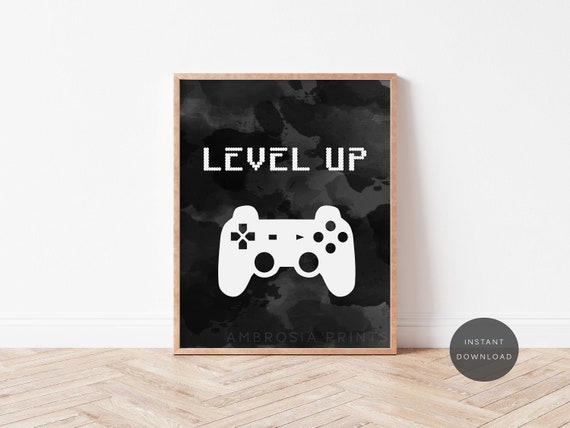 Abstract Neon Game Controller art Gamer poster 4 Digital Download Print