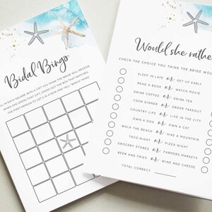 Beach Bridal Shower Games, Editable Template, Ocean Bridal Shower Games ...