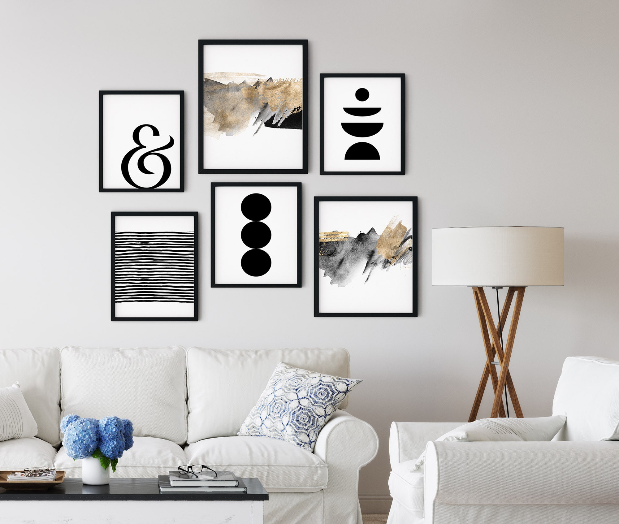 Gallery Wall Art Set of 6 Modern Minimalist Wall Art Set Etsy