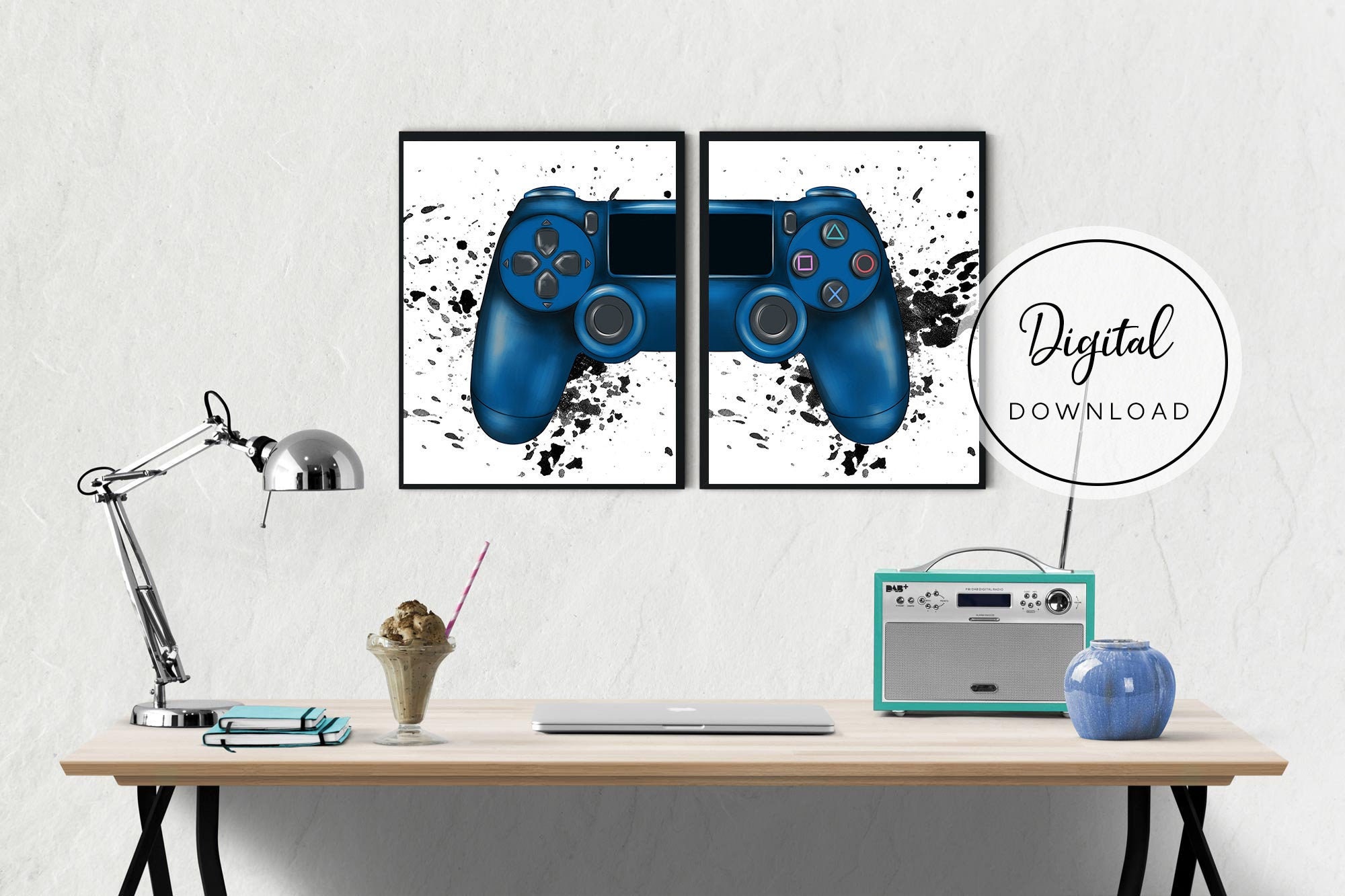Gaming Wall Art Set of 2 Printable Gaming Wall Art Set Video Etsy
