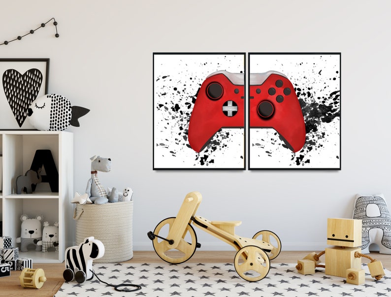 Gaming Wall Art Set of 2 Video Game Party Gaming Room Decor Video Game Print Video Game Wall Art Printable Gaming Wall Art Set