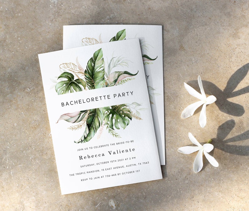 Beach Bachelorette Party T9 Summer Bachelorette Party Invitation Bachelorette Weekend Tropical Bachelorette Party Invitations Printable