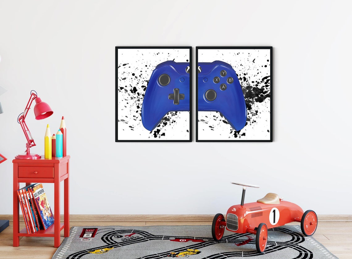 Gaming Wall Art Set of 2 Gaming Room Decor Video Game Prints Etsy