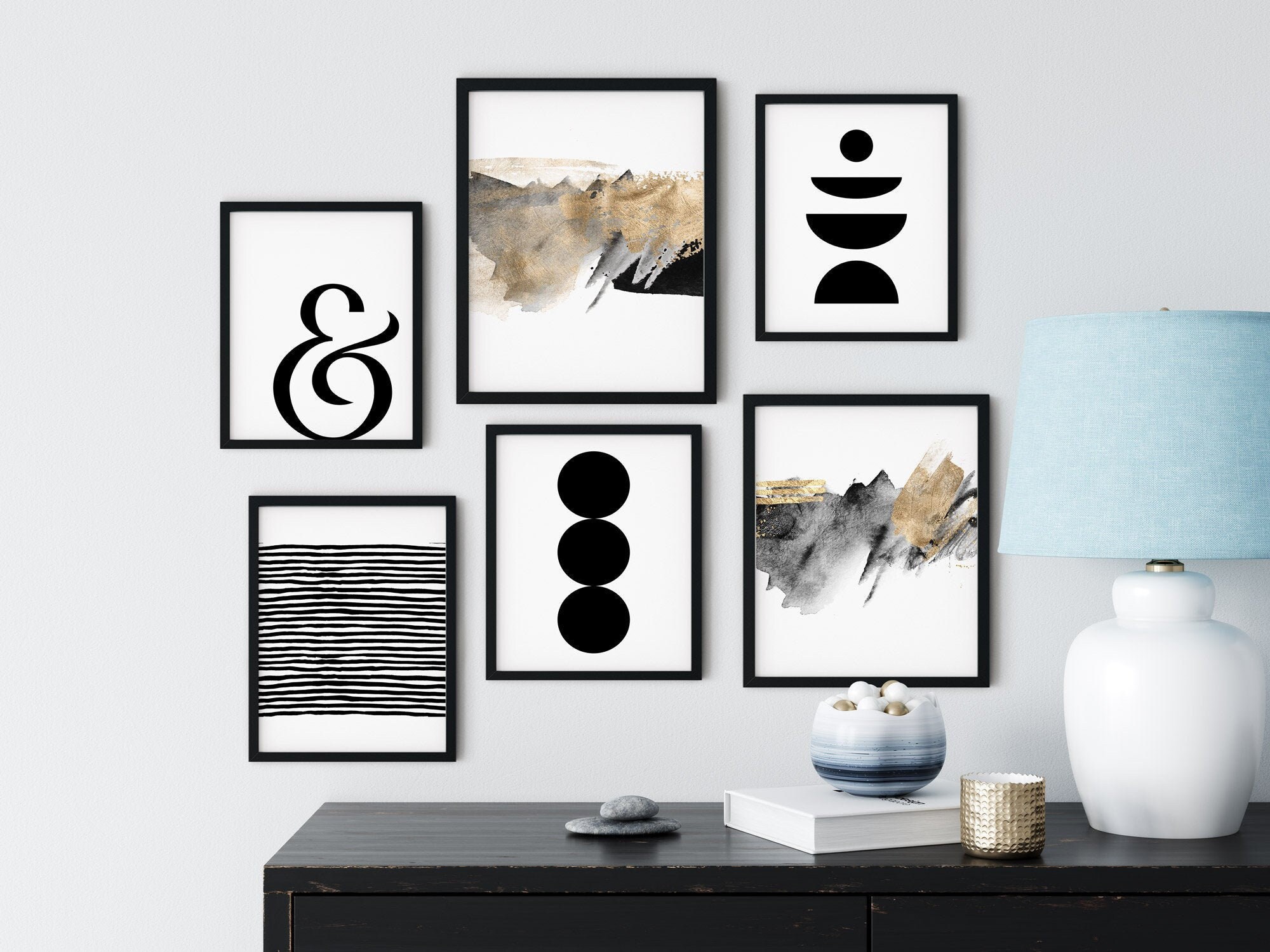 Gallery Wall Art Set of 6 Modern Minimalist Wall Art Set Etsy