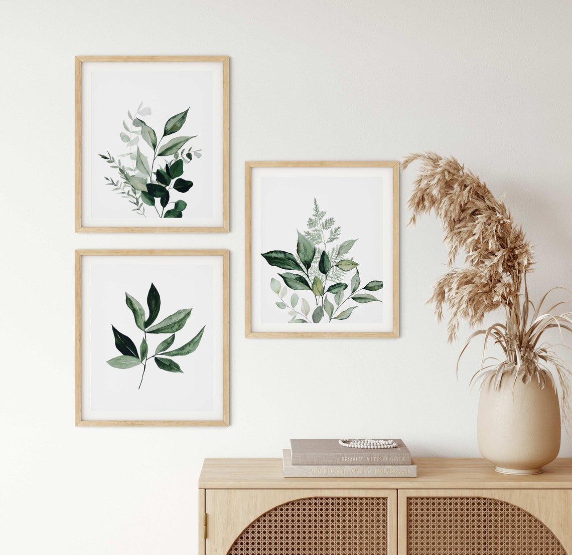 Botanical Wall Art Set of 3 Digital Botanical Wall Art Etsy