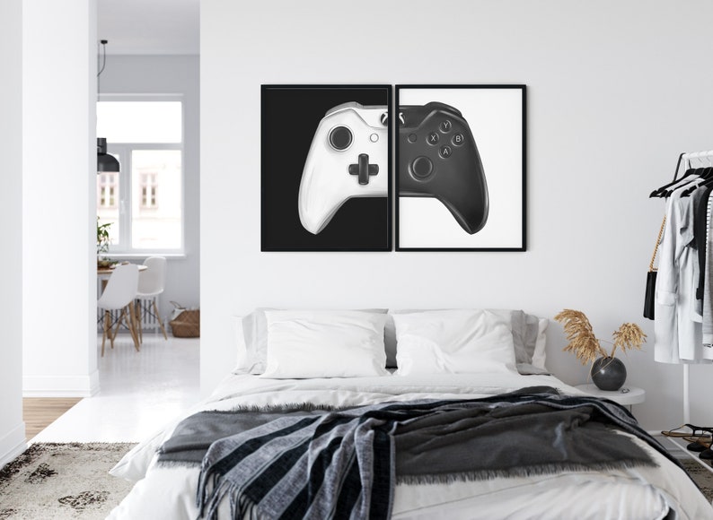 Gaming Room Decor Gaming Prints Set of 2 Video Game Prints Set Gamer Room Art Prints Gaming Wall Art Printable Gaming Wall Art Set