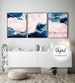 Navy Pink Wall Art Set of 3, Blue Blush Pink Wall Art, Modern Bedroom Wall Art Set, Modern Wall Art Set of 3, Abstract Printable Art Digital 