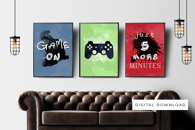 Video Game Wall Art Gaming Wall Art Set of 3 Gaming Prints Etsy
