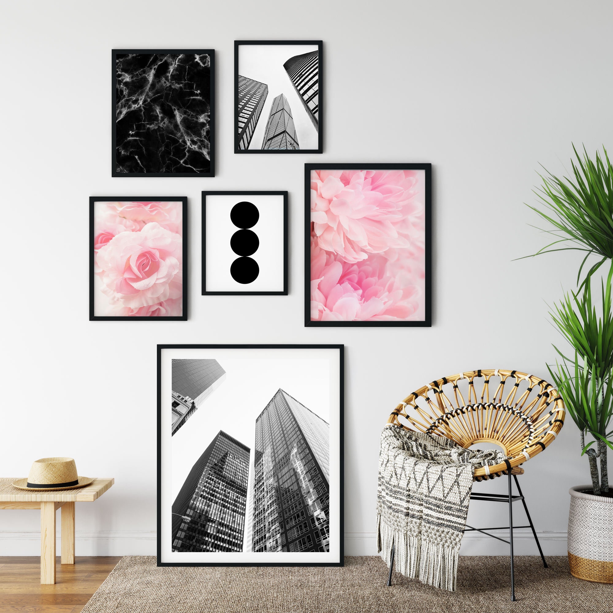 Gallery Wall Art Set of 6 Modern Minimalist Wall Art Set Etsy