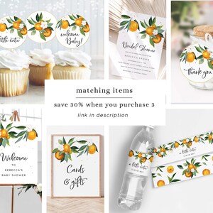 Cutie Baby Shower Invitation Template, Orange Baby Shower Invitation Digital Download, Clementine Citrus Baby Shower Template, O1 image 4