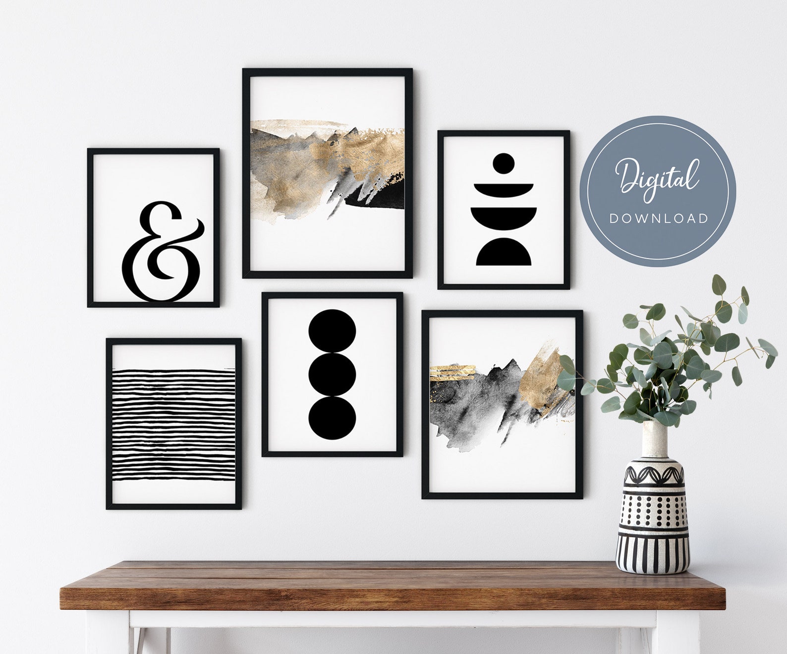 Gallery Wall Art Set of 6 Modern Minimalist Wall Art Set Etsy