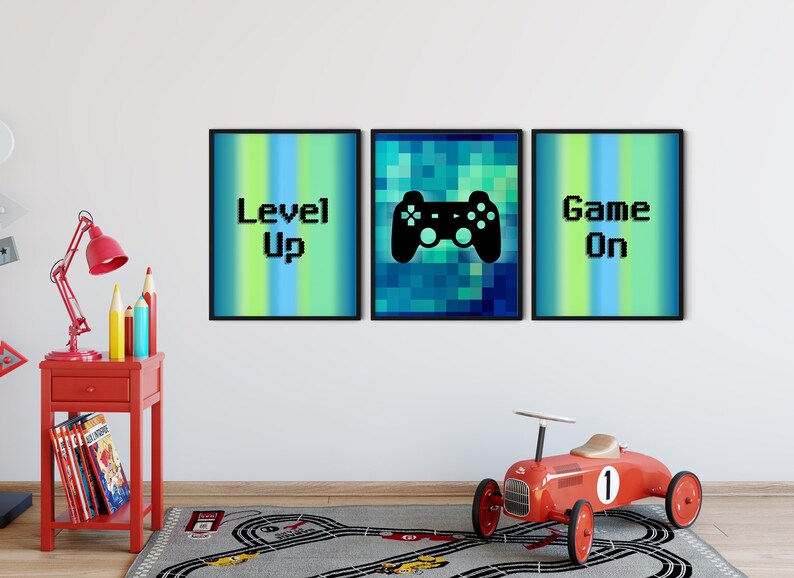 Gaming Wall Art Set of 3 Video Game Wall Art Gaming Prints Etsy