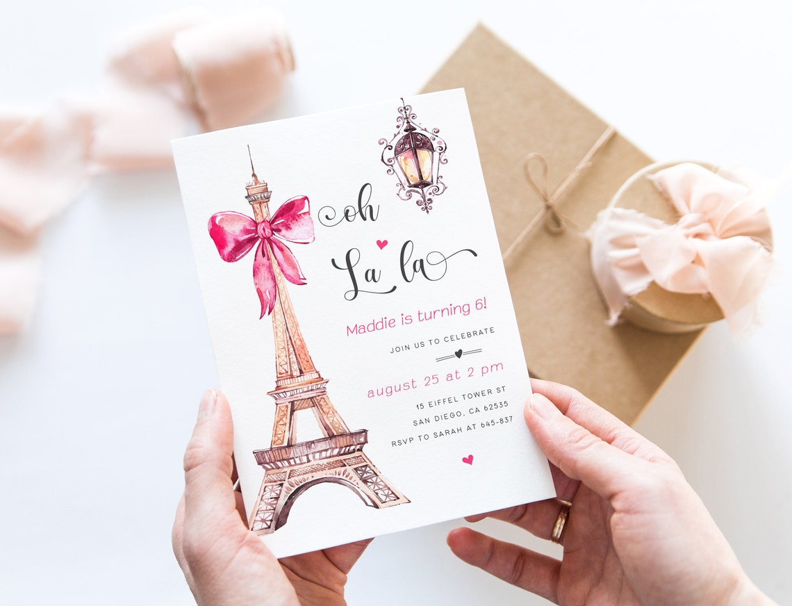 Editable Paris Birthday Invitation Template Paris Birthday - Etsy