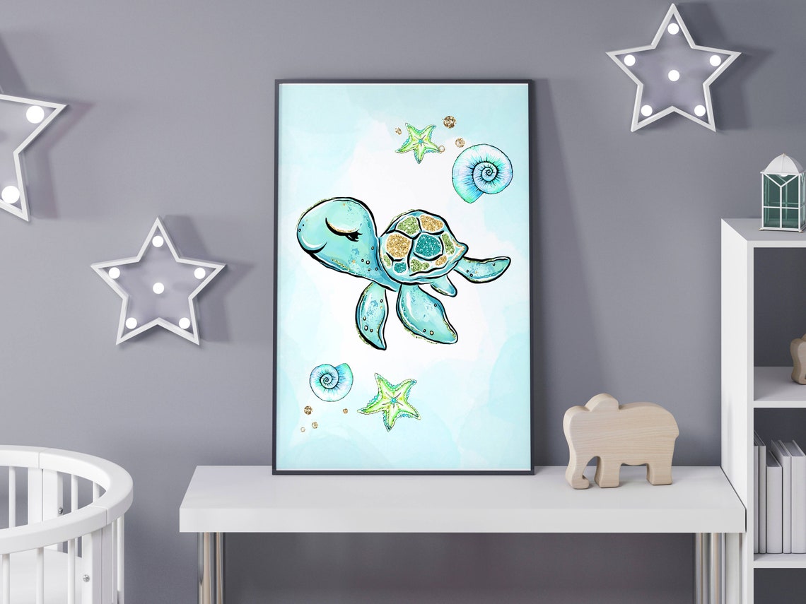 Ocean Nursery Wall Art Set of 3 Under the Sea Nursery Prints Etsy