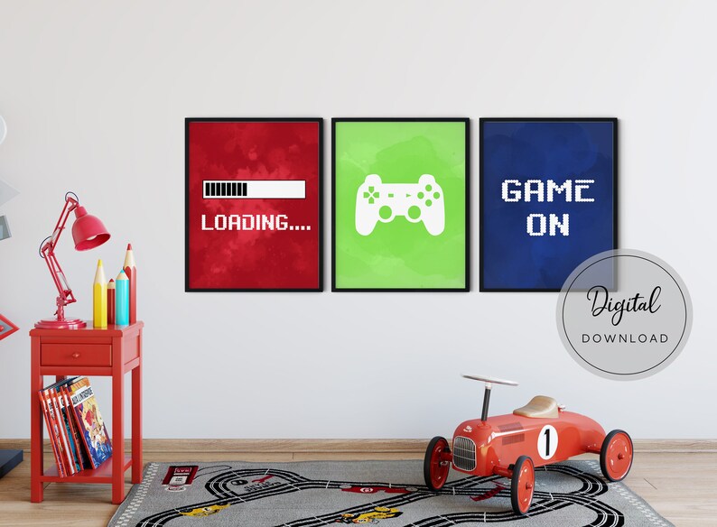 Video Game Wall Art Gaming Wall Art Set of 3 Gaming Prints Etsy