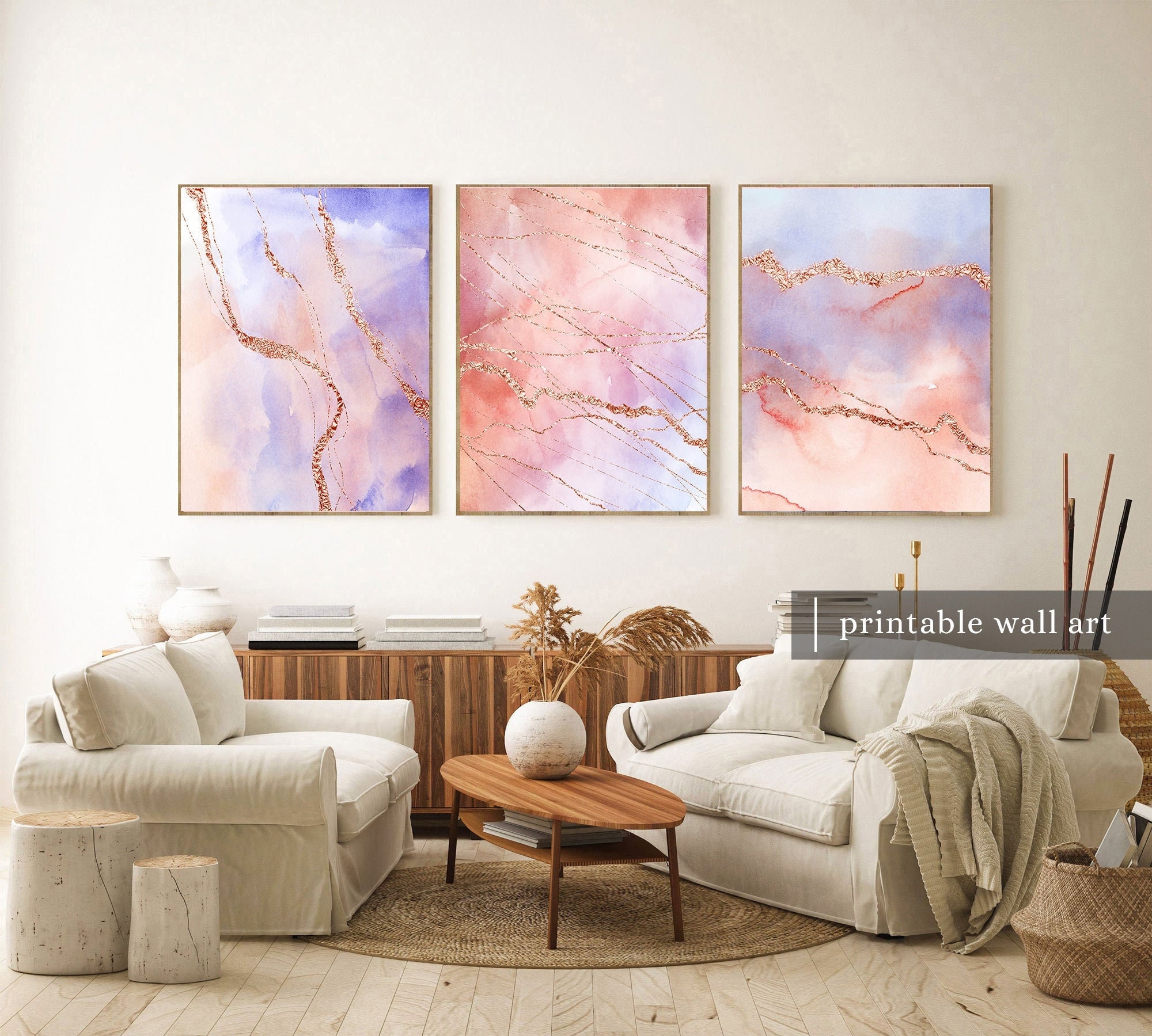 Wall Art Blush Pink Watercolor Print Blush Pink Abstract Wall Art Blush