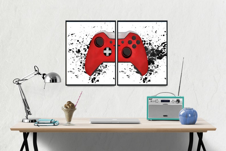 Gaming Wall Art Set of 2 Video Game Party Gaming Room Decor Video Game Print Video Game Wall Art Printable Gaming Wall Art Set