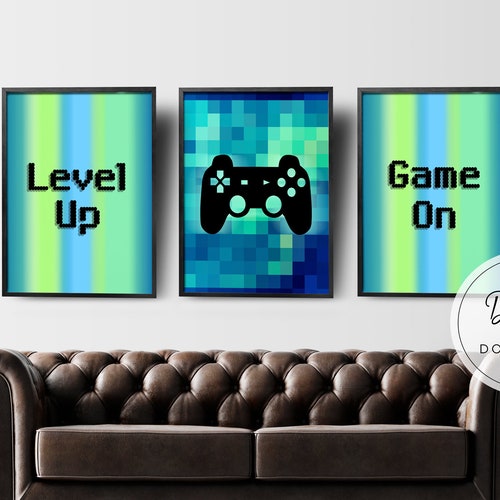 Gaming Wall Art Set of 3 Video Game Wall Art Gaming Prints Etsy