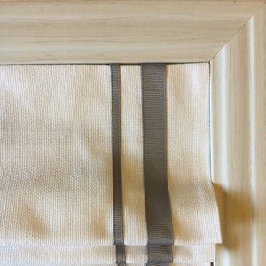 Custom Roman Shade with Grey Trim