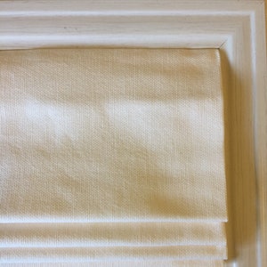 Custom Roman Shade in Slubby White Linen