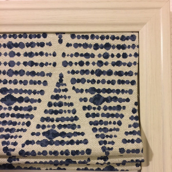 Custom Roman Shade in Foster Prussian Blue