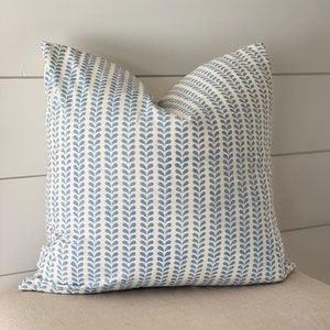Schumacher Bindi Blue Pillow Cover: Hand Blocked Designer Pillow