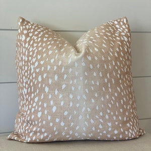 Vern Yip Antelope Pillow Cover: Blush Pink Designer Throw Pillow