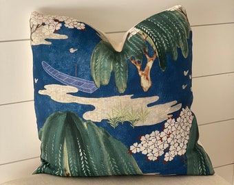 Thibaut Willow Tree Pillow Cover: Designer Botanical Accent Pillow
