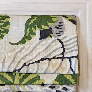 Thibaut Mitford Roman Shade Shown in Green and White