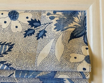 Anna French Indienne Roman Shade: Blue Floral Custom Window Covering