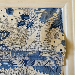 Anna French Indienne Hazel Roman Shade available in various colors/shown in Blue and White