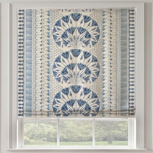 Anna French Cairo Roman Shade in Blue and White