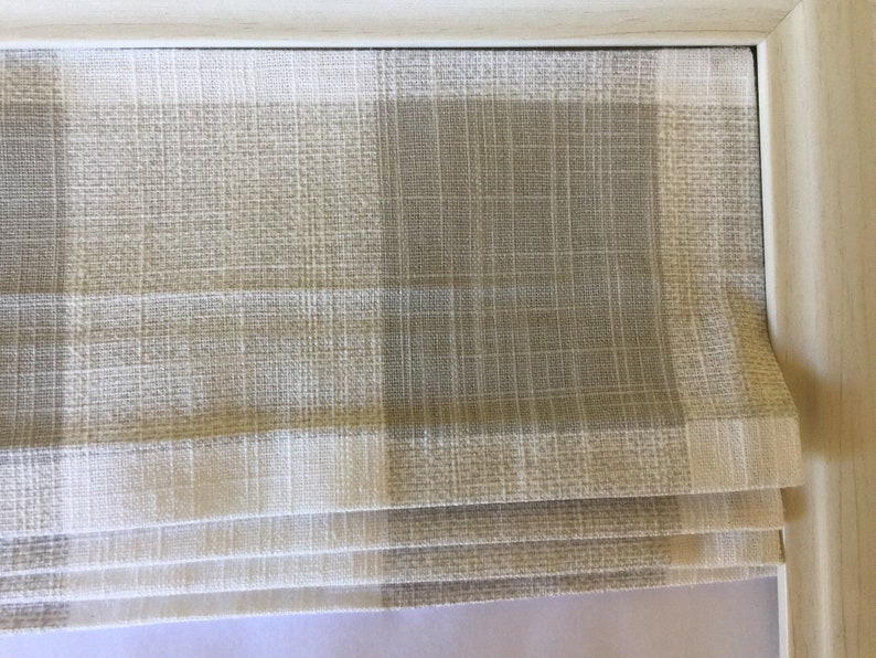 Custom Roman Shade in Buffalo Check French Grey and White Etsy