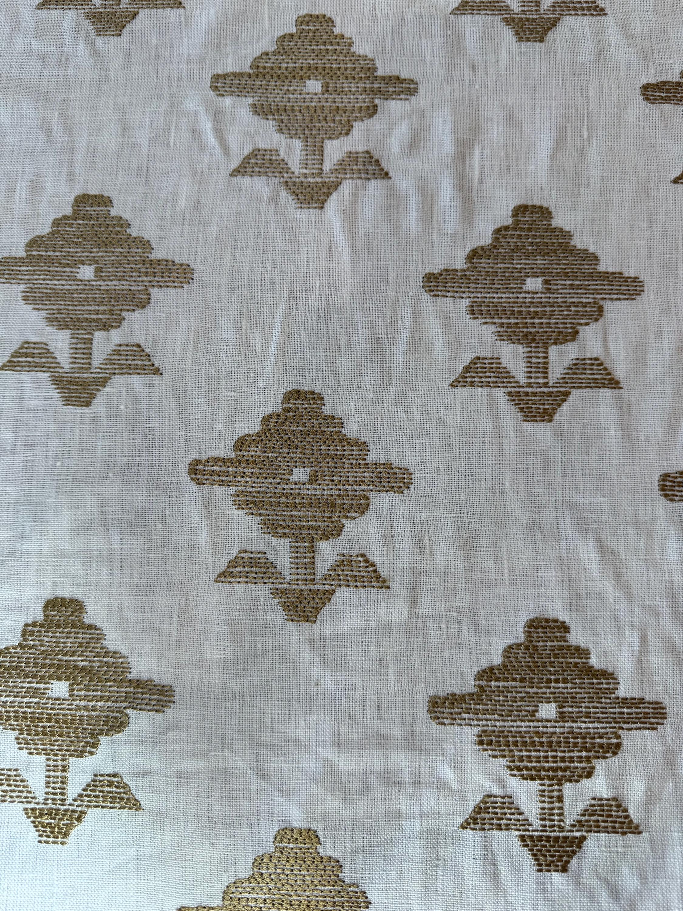 Schumacher Rubia Embroidery Custom Roman Shade Shown in Ivory - Etsy