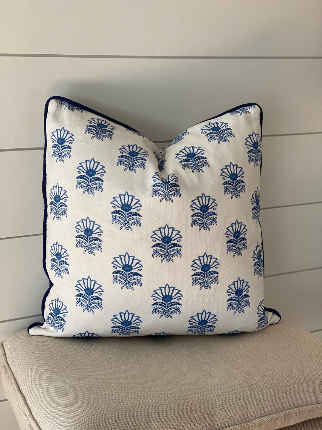 Thibaut Milford Anna French Blue Pillow Cover/designer Pillow