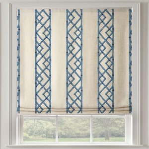 Sarah Richardson Latticely Ultramarine Roman Shade