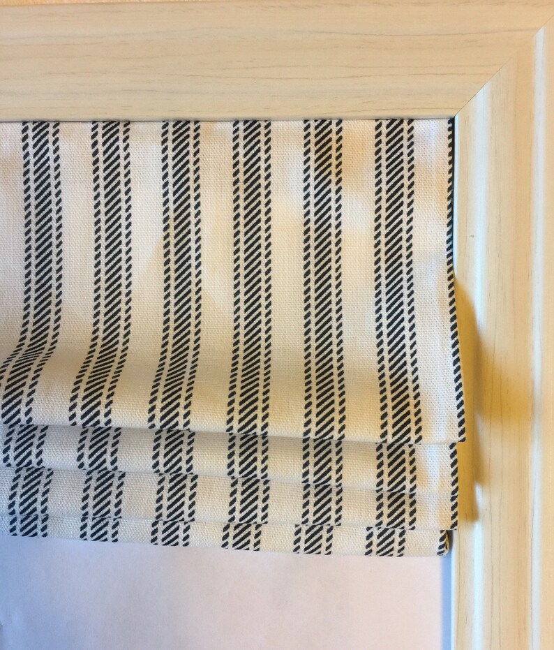 Custom Roman Shade in Hayes Navy