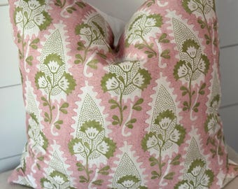 Thibaut Anna French Cornwall Blush kussensloop, designer sierkussen