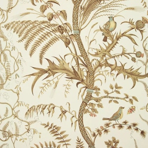 Brunschwig and Fils Bird and Thistle WALLPAPER in Beige/other colors available
