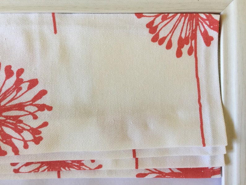 Custom Roman Shade in Coral and White Dandelion image 5