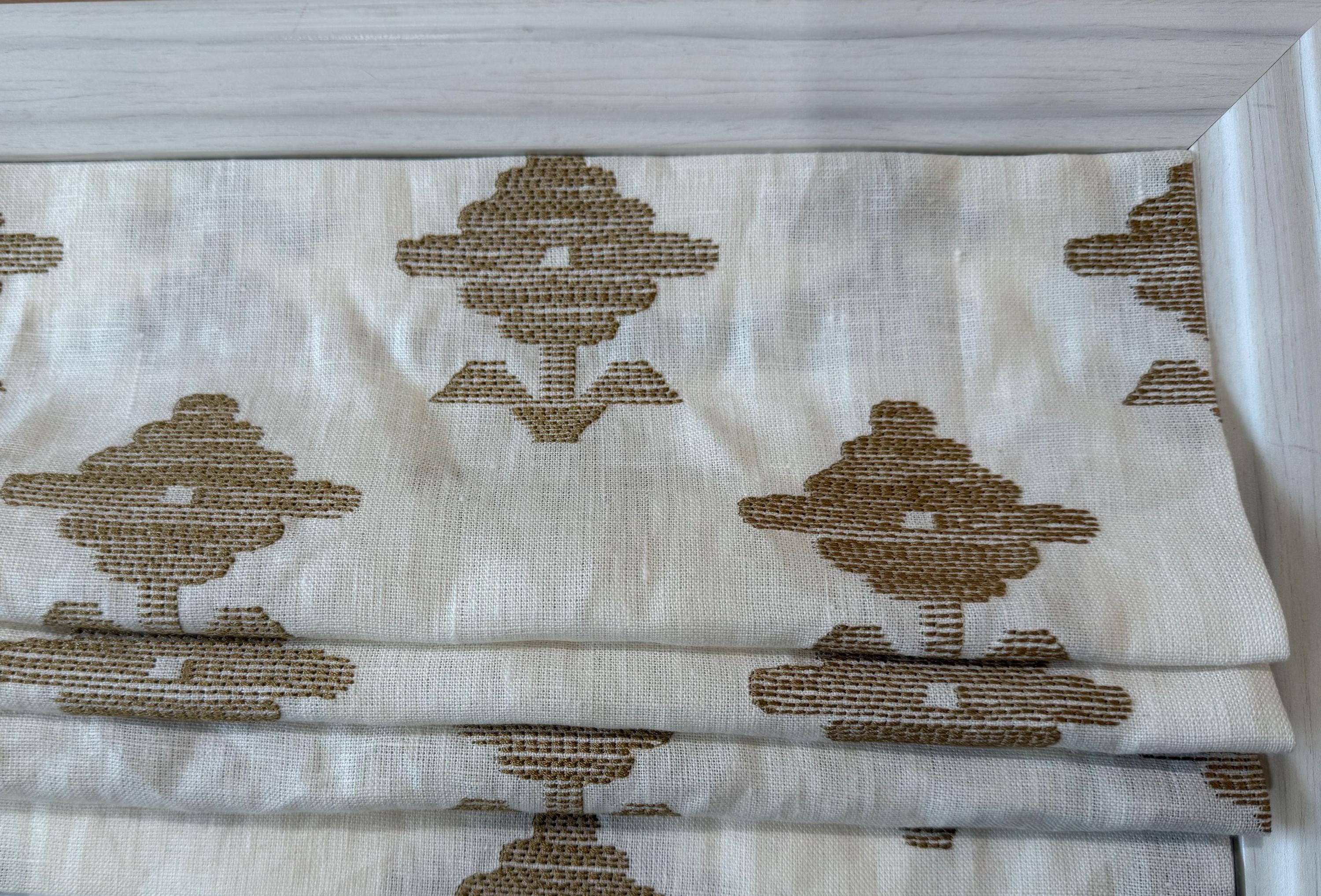 Schumacher Rubia Embroidery Custom Roman Shade Shown in Ivory - Etsy