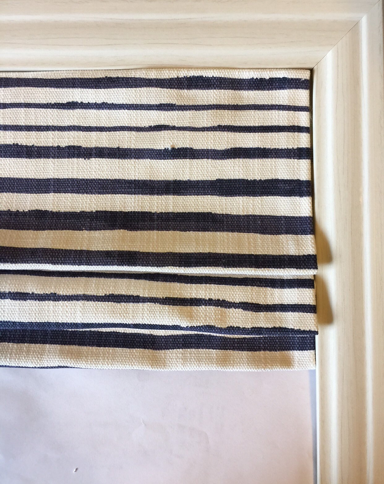Custom Roman Shade in Horizon Denim Blue